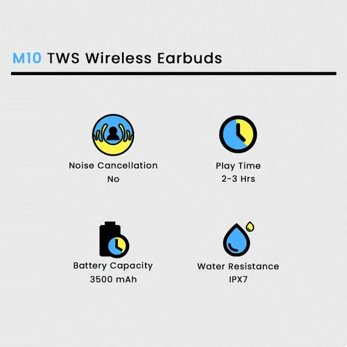 M10 Earbuds TWS Wireless Headset Touch Control Bluetooth Gaming Mode